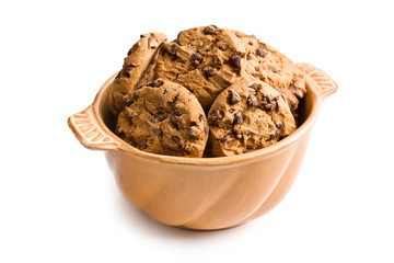 chocolate cookies in ceramic bowl