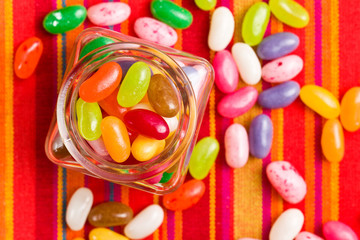 jelly beans in glass jar