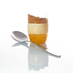 Verrine Foie gras, crumble ananas