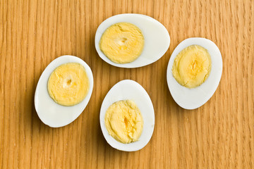 sliced ​​boiled egg