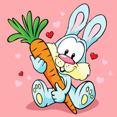 cute bunny hold carrot