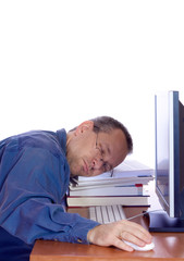 Obraz premium Tired computer guy