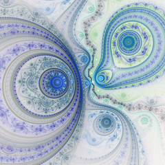 Steampunk light detailed pattern, digital fractal art design
