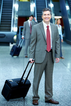 Group of business people in airport.