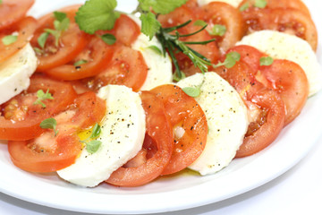 tomates et mozzarella