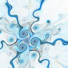 Water themed gnarly pattern, digital fractal art design