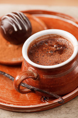 hot chocolate with chocolate ball