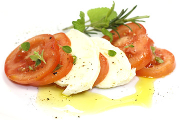 tomates et mozzarella