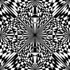 Papier Peint photo autocollant Psychédélique art abstrait noir et blanc de vecteur