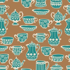 tea cup seamless background