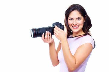 Woman with a photocamera.