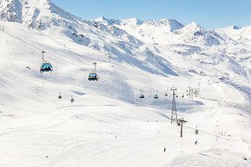 Fototapeta na wymiar Gondola Lift at Hochgurgl Ski Area