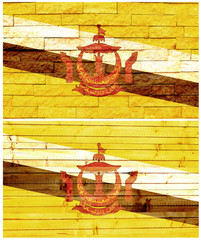 Vintage wall flag of Brunei collage