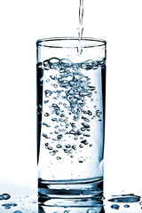 Pouring water into glass