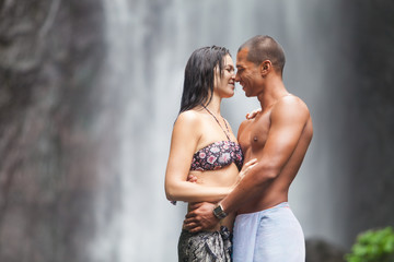 Couple at waterfall