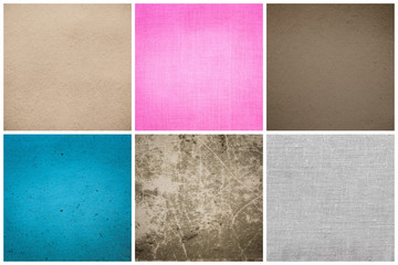 Fototapeta premium Old Vintage Papers Texture Set (Blue, Pink, Grey, Brown)