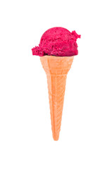 red ice cream, scoop