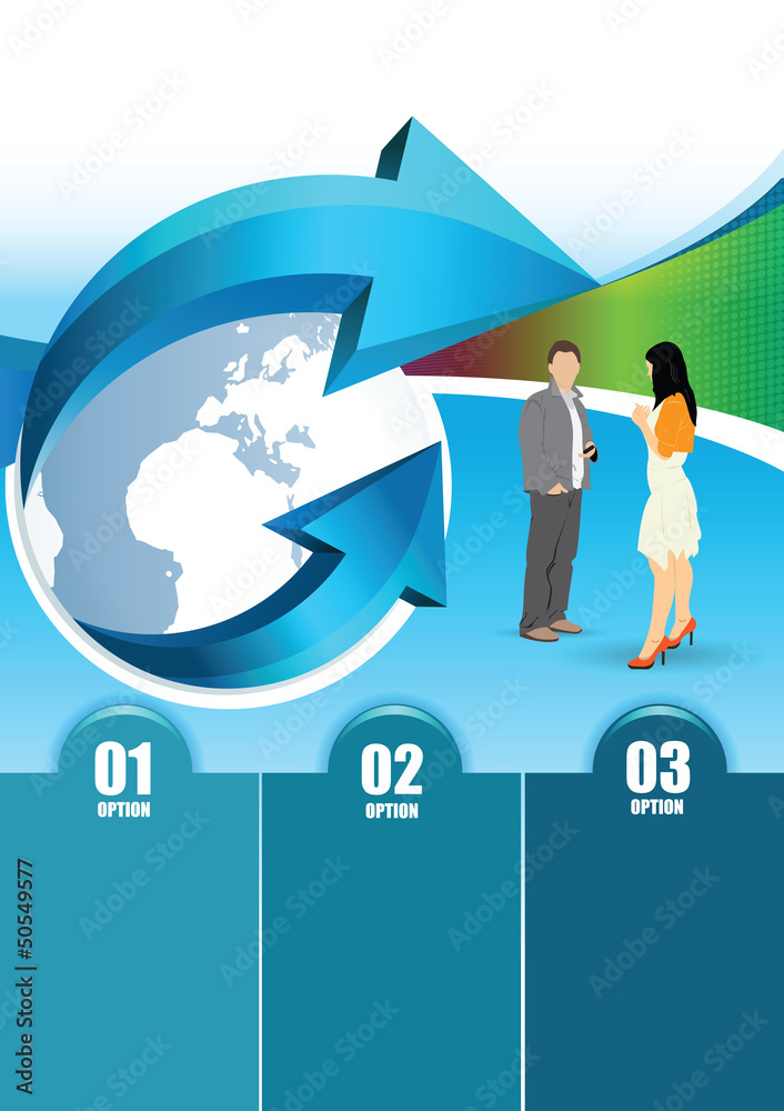 Poster blue abstract background with globe