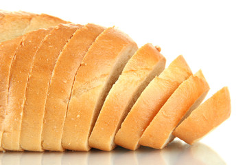 tasty sliced bread, isolated on white