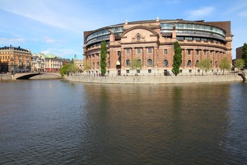 Fototapeta na wymiar Sztokholm, Szwecja - budynek parlamentu