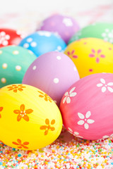 easter eggs close up
