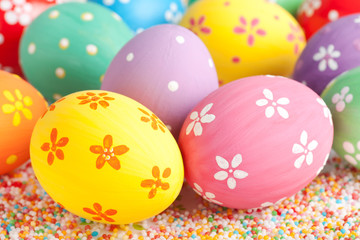 easter eggs close up