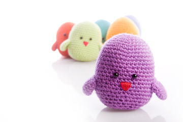 Gruppe  selbstgemachter Stoff  Küken