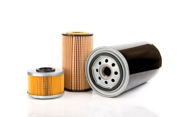 Oil filters isolated on white