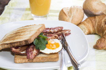 Fried Egg Sandwich with Bacon