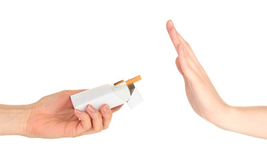 Concept: stop smoking, isolated on white