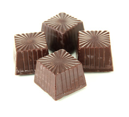 Chocolate sweets isolated on white