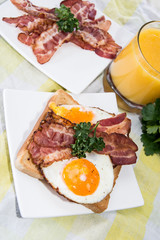 Egg Sandwich with Orange Juice