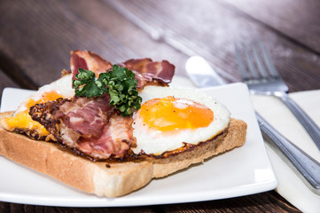 Fried Egg Sandwich on a plate