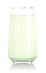 Glass of milk isolated on white