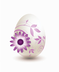 Osterei mit floralem Ornament und Zinerarie