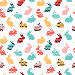Cute seamless pattern with bunnies