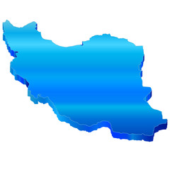 Fototapeta premium イラン 地図 ３Ｄ