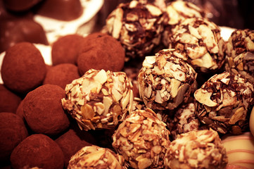 Delicious chocolate pralines
