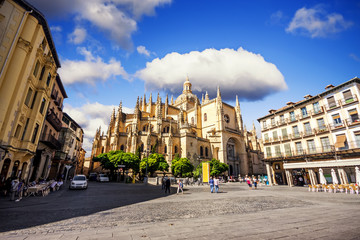 Segovia cathedral, Castilla y Leon, Spain - obrazy, fototapety, plakaty