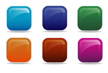 Color squares buttons isolated on white background.