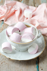 Fototapeta na wymiar Coffee with marshmallow