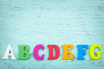 Colorful alphabet letters with copy space