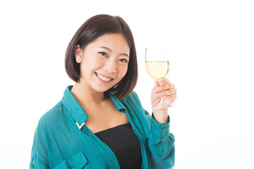 ワインを飲む女性