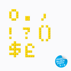 Obraz premium Unique Pixel Block Alphabet, Letters, Sign, Icon, Symbol
