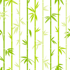 Seamless Pattern Bamboo Green Colors