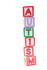 Autism spelled out in stacked letter blocks