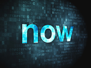 Obraz premium Time concept: Now on digital background