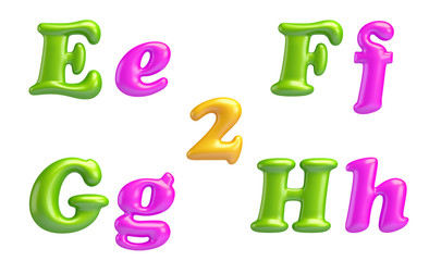 ABC collection. Alphabet 3D Font creative. Isolated Letters.