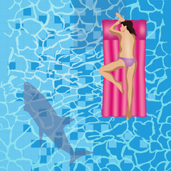 The girl in the pool