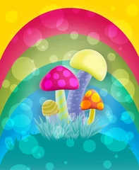 Poster Monde magique champignon